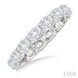 2 1/10 Ctw East-West Set Oval Cut Diamond Eternity Wedding Band in 14K White Gold