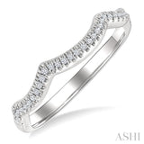 1/10 Ctw Triple Arch Round Cut Diamond Wedding Band in 14K White Gold