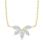Load image into Gallery viewer, 1/3 Ctw Semi-Circle Chevron Marquise Cut Diamond Fashion Necklace in 14K Yellow Gold