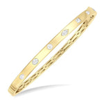 Load image into Gallery viewer, 3/4 Ctw Spaced Mixed Shape Diamond Cut Fashion Bangle in 14K Yellow Gold