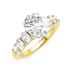 Load image into Gallery viewer, 1 Ctw Oval Shape Oval and Round Cut Diamond Semi-Mount Engagement Ring in 14K Yellow and White Gold