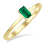 Load image into Gallery viewer, 5x3 MM Octagon shape Emerald Precious Solitaire Ring in 14K Yellow Gold