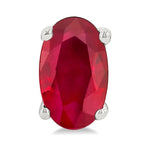 Load image into Gallery viewer, 5X3 MM Oval Shape Ruby Precious Stud Earrings in 14K White Gold