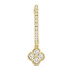 Load image into Gallery viewer, 1/3 Ctw Clover Round Cut Diamond Huggie Fashion Earrings in 14K Yellow Gold