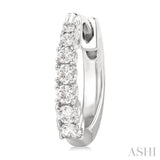 1/4 Ctw Graduated Round Cut Diamond Fashion Huggies in 14K White Gold