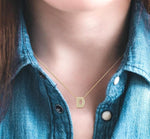 Load image into Gallery viewer, 1/8 Ctw Bubble Accent Initial 'D' Round Cut Diamond Fashion Pendant With Chain in 10K Yellow Gold