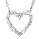 Load image into Gallery viewer, 1/10 Ctw Heart Shape Round Cut Diamond Pendant With Chain in 14K White Gold