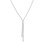 Load image into Gallery viewer, 5 Ctw Split Y-Shape Baguette and Round Cut Diamond Lariat Necklace in 14K White Gold