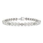 Load image into Gallery viewer, 5 MM Bold Bead and 1/6 Ctw Round Cut Diamond Fashion Bracelet in Sterling Silver