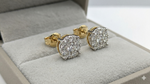 Load image into Gallery viewer, 3/4 Ctw Lovebright Round Cut Diamond Stud Earrings in 14K Yellow and White Gold