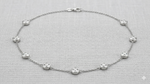 Load image into Gallery viewer, 1 Ctw Bezel Set Round Cut Diamond Station Necklace in 14K White Gold