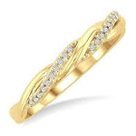 Load image into Gallery viewer, 1/20 Ctw Twisted Top Round Cut Diamond Fashion Ring in 10K Yellow Gold