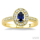 Oval Shape Gemstone & Diamond Ring