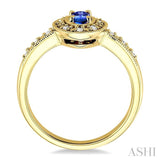 Oval Shape Gemstone & Diamond Ring