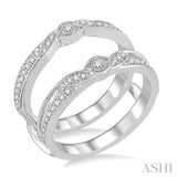 1/4 Ctw Round Diamond Insert Ring in 14K White Gold