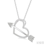 Silver Arrow & Heart Shape Diamond Fashion Pendant