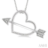 Silver Arrow & Heart Shape Diamond Fashion Pendant