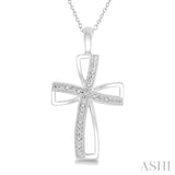 Silver Cross Diamond Pendant