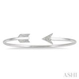 Silver Arrow Diamond Open Cuff Bangle