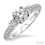 3/8 Ctw Round Cut Diamond Semi-Mount Engagement Ring in 14K White Gold