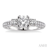 Past Present & Future Semi-Mount Diamond Engagement Ring