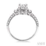 Past Present & Future Semi-Mount Diamond Engagement Ring