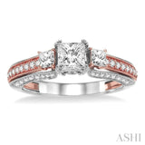 Past Present & Future Semi-Mount Diamond Engagement Ring