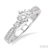 1/5 Ctw Diamond Semi-Mount Engagement Ring in 14K White Gold