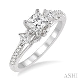 Past Present & Future Semi-Mount Diamond Engagement Ring