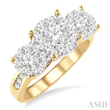 2 Ctw Lovebright Round Cut Diamond Ring in 14K Yellow and White Gold