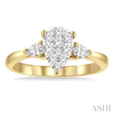 Pear Shape Lovebright Diamond Engagement Ring