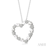 Silver Heart Shape Diamond Pendant