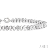 Silver Heart Shape Diamond Bracelet