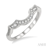 1/8 Ctw Round Cut Diamond Wedding Band in 14K White Gold