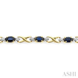 Oval Shape Gemstone & Diamond Bracelet