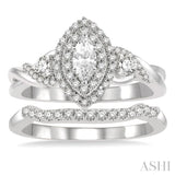 Marquise Shape Diamond Wedding Set