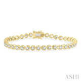 3 Ctw Round Cut Diamond Illusion Bracelet in 10K Yellow Gold