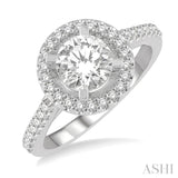 1/3 Ctw Round Cut Diamond Semi-Mount Engagement Ring in 14K White Gold