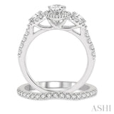 Pear Shape Past Present & Future Diamond Wedding Set