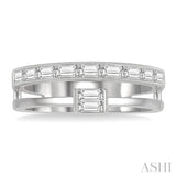 Double Row Baguette Diamond Fashion Ring