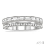 Double Row Baguette Diamond Fashion Band