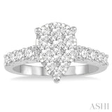 Pear Shape Lovebright Diamond Engagement Ring