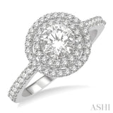 1 Ctw Round Cut Diamond Semi-Mount Engagement Ring in 14K White Gold