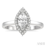 Marquise Shape Semi-Mount Diamond Engagement Ring