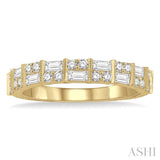 Double Row Baguette Diamond Wedding Band