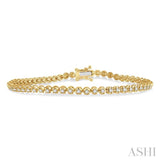 1 ctw Round Cut Diamond Illusion Bracelet in 14K Yellow Gold