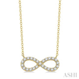 1/4 ctw Round Cut Diamond Infinity Necklace in 14K Yellow Gold