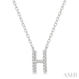 'H' Initial Diamond Pendant