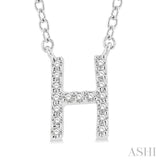 'H' Initial Diamond Pendant