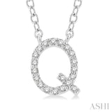 'Q' Initial Diamond Pendant